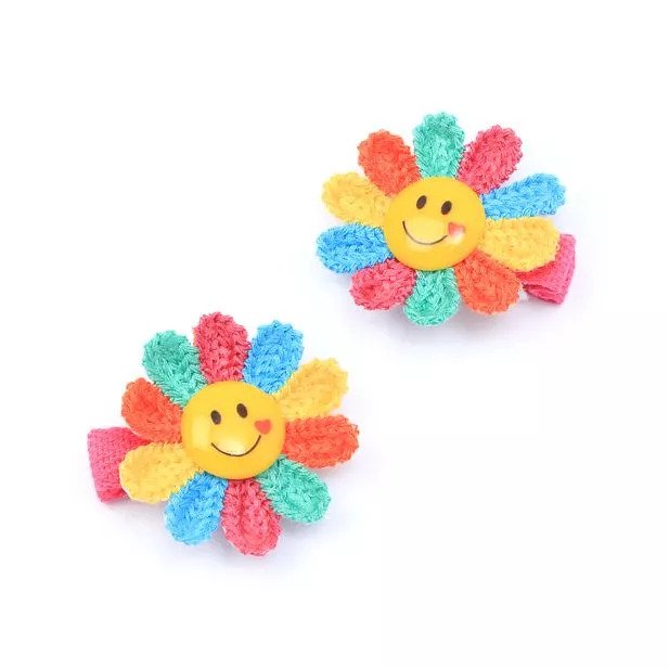 Hårspænder med Blomst & Glade Smileys - SofiaGaver.dk