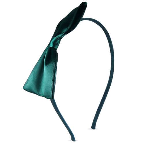 Hårbøjle med Sløjfe - i Grøn Satin - SofiaGaver.dk