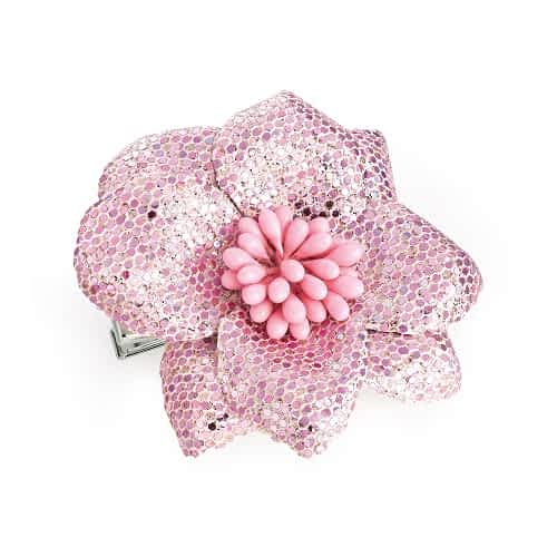 Rosa Blomst m. Glitter og Perler - SofiaGaver.dk