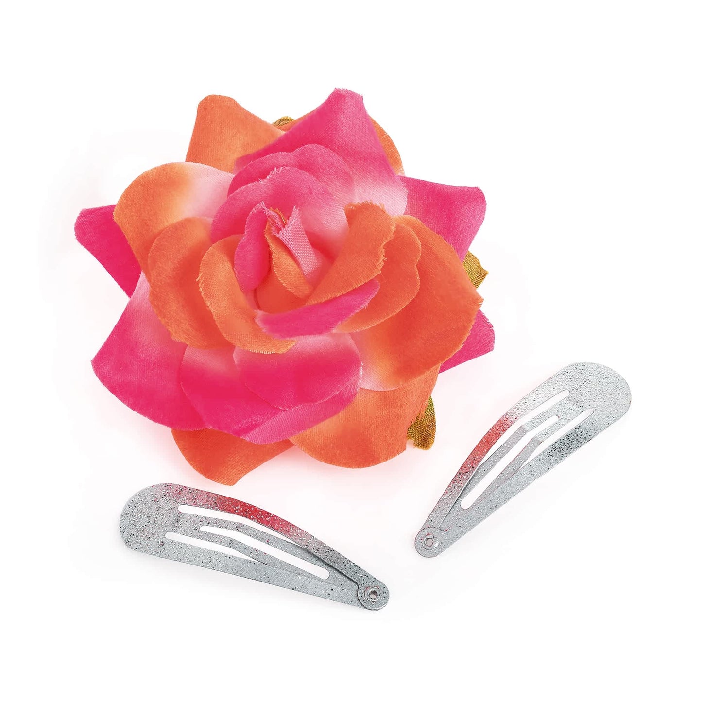 Sæt med Rose og Sølv-Glitter Hårspænder - SofiaGaver.dk