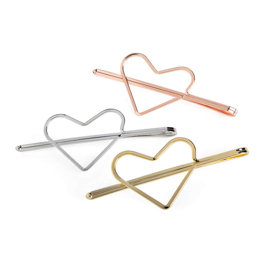 3 HÄrklemmer i FInt Hjerte-Design - i Guld, SÞlv og RosaGuld - SofiaGaver.dk