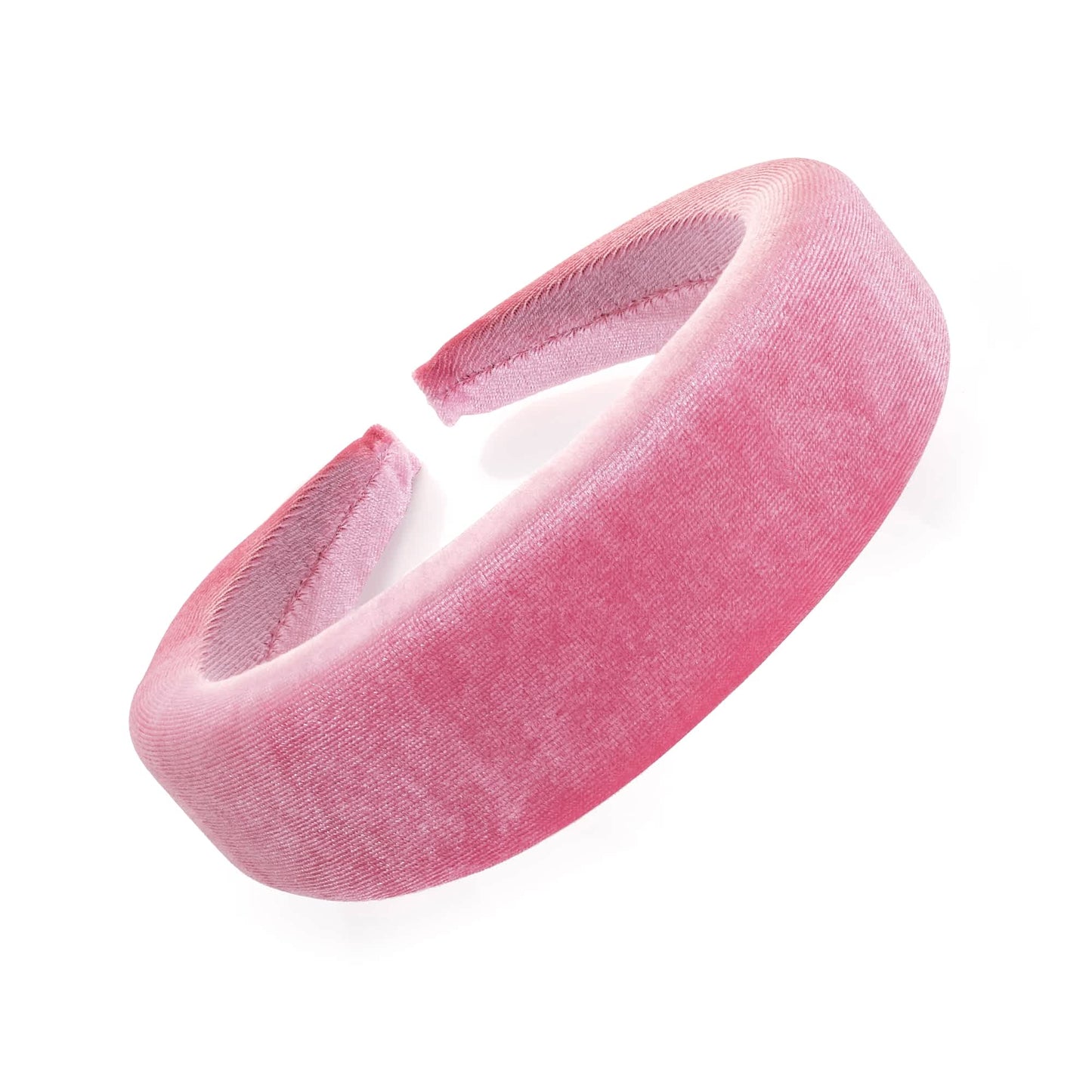 Bred & Polstret Hårbøjle - i Rosa Velour - SofiaGaver.dk
