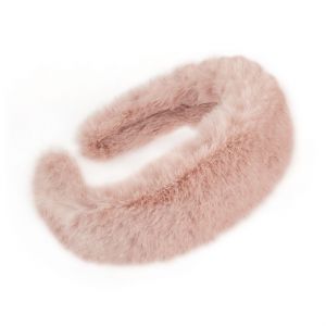 Hårbøjle i Blødt Faux Fur i Lys Rosa - SofiaGaver.dk