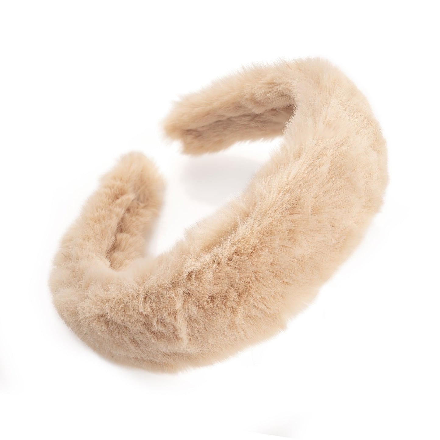 Hårbøjle i Blødt Faux Fur i Beige - SofiaGaver.dk