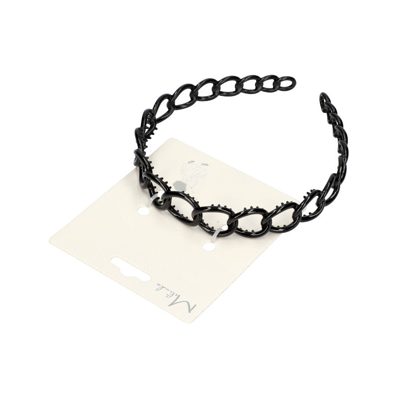 Sort Hårbøjle med Cirkel-mønster og Indre Takker - SofiaGaver.dk