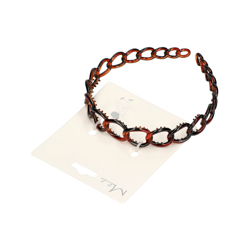 Brun Hårbøjle med Cirkel-mønster og Indre Takker - SofiaGaver.dk