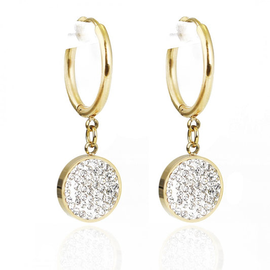 Forgyldte Ăreringe - med Krystalperle Design - SofiaGaver.dk