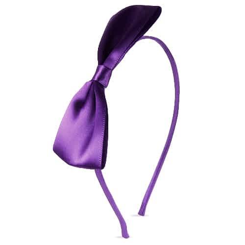 Hårbøjle med Sløjfe - i Lilla Satin - SofiaGaver.dk