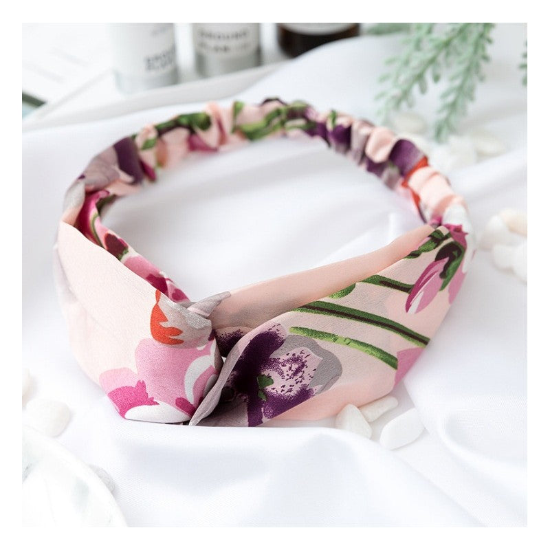Satin-Hårbånd med Blomsterprint & Snoning - SofiaGaver.dk