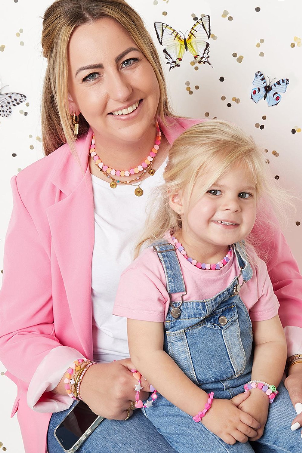 Perle Halskæde med Hjerter 