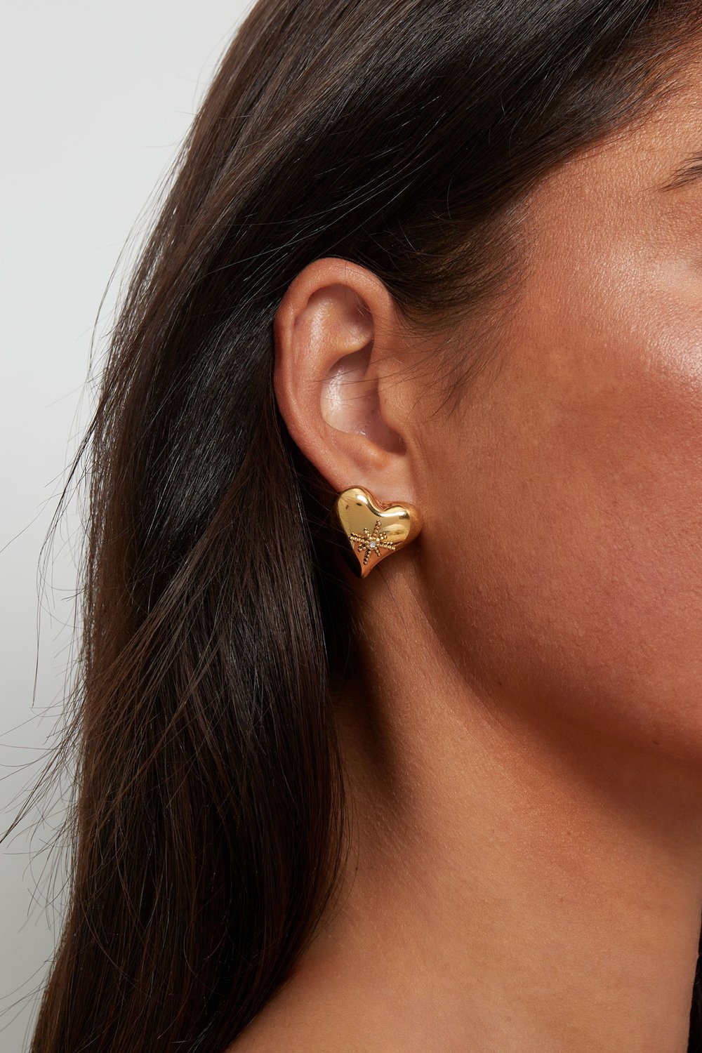 Forgyldte Hjerte Øreringe 