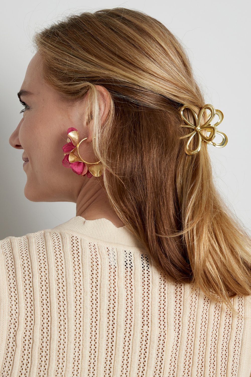 Gylden Blomster Hårklemme