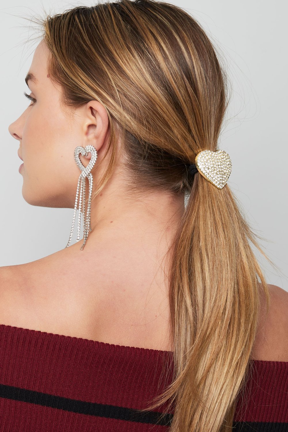 Hårelastik med Krystal-Hjerte