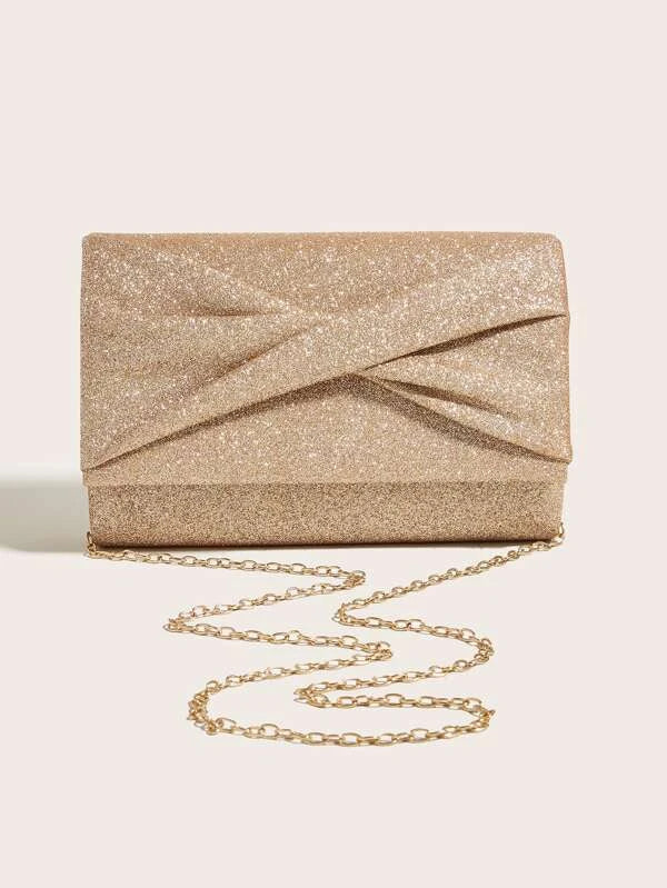 Clutch Taske - i Guld Glitter & Glans