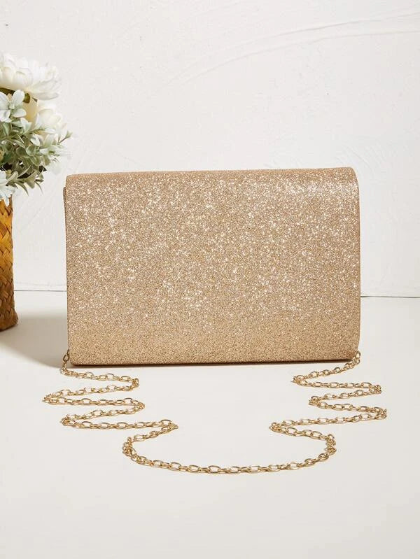 Clutch Taske - i Guld Glitter & Glans