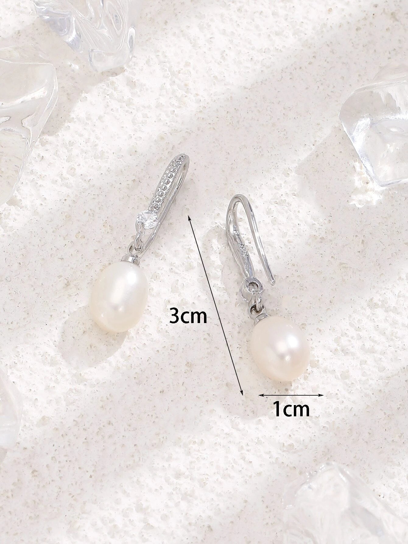Øreringe med Hvide Perler