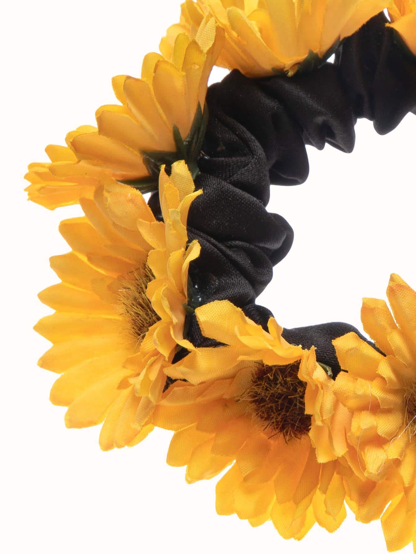 Scrunchie Hårelastik med Gule Solsikke Blomster