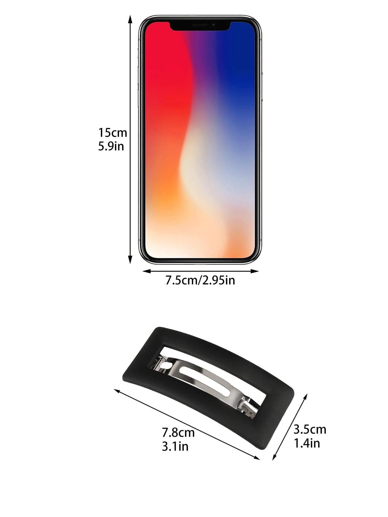 Patent Hårspænde i Sort