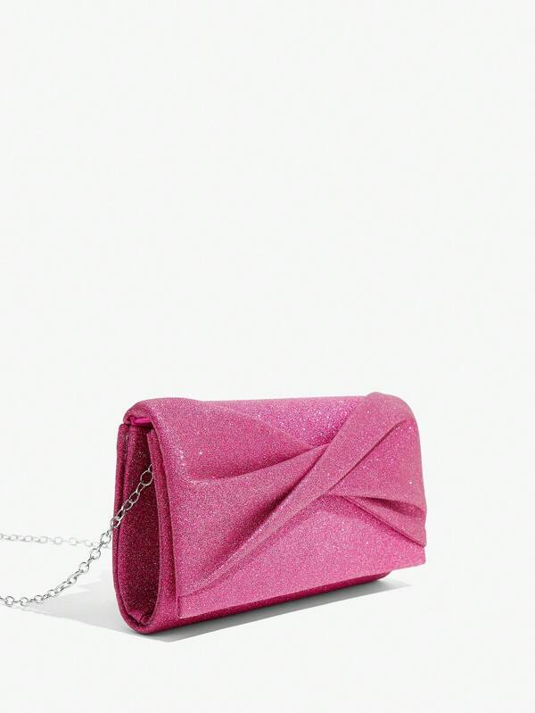 Clutch Taske - i Pink Glitter & Glans