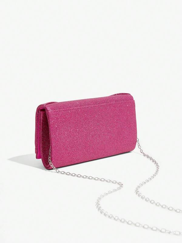 Clutch Taske - i Pink Glitter & Glans
