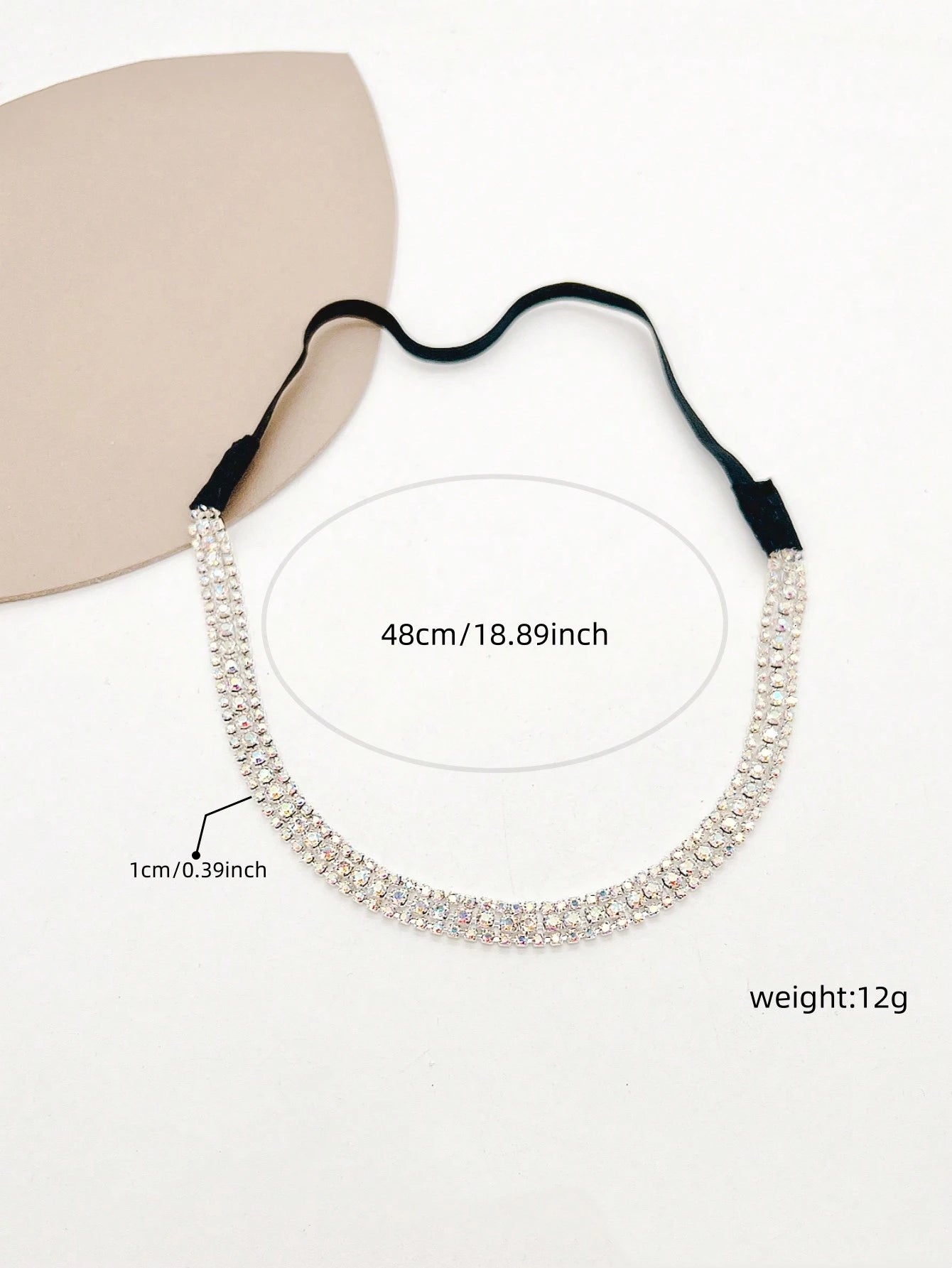 Hårbånd med Klare Krystalperler