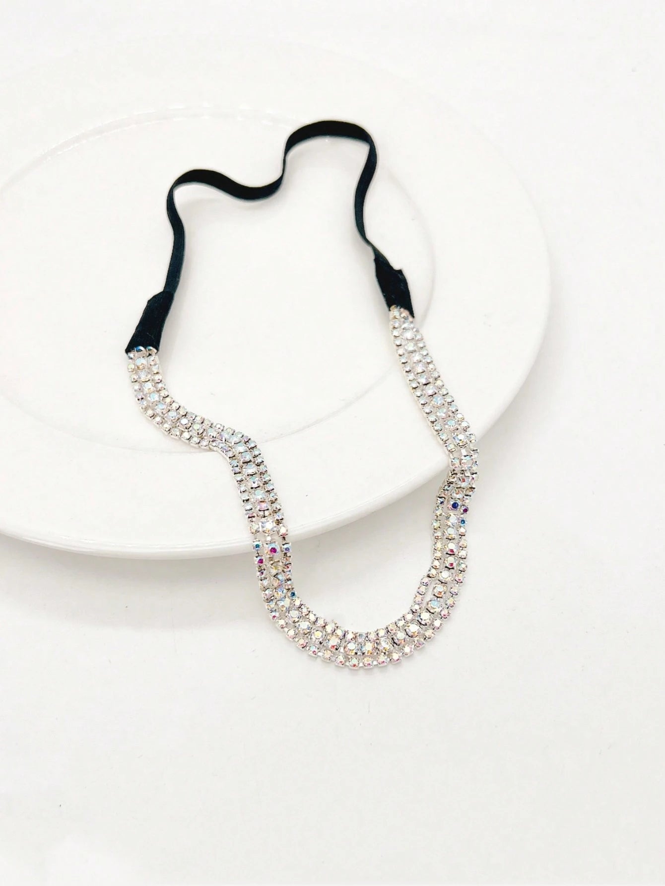 Hårbånd med Klare Krystalperler