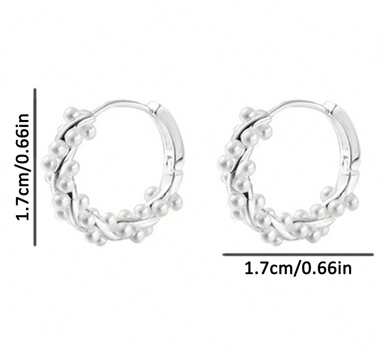 Øreringe i Snoet Design med Hvide Perler