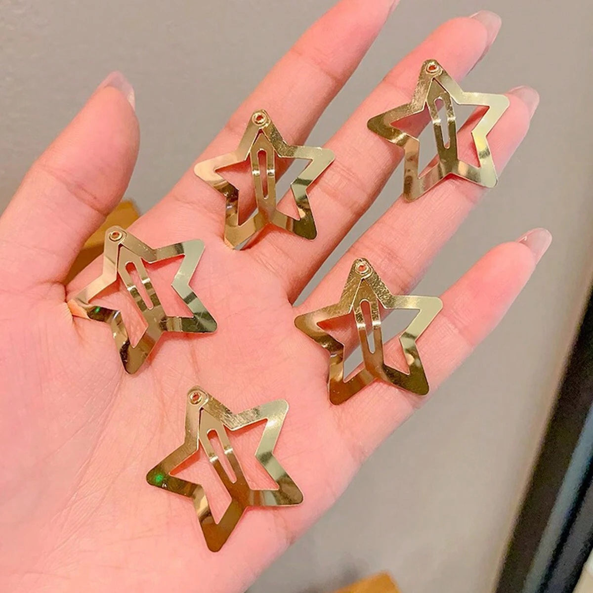 10 Stk Stjerne Hårspænder i Guld