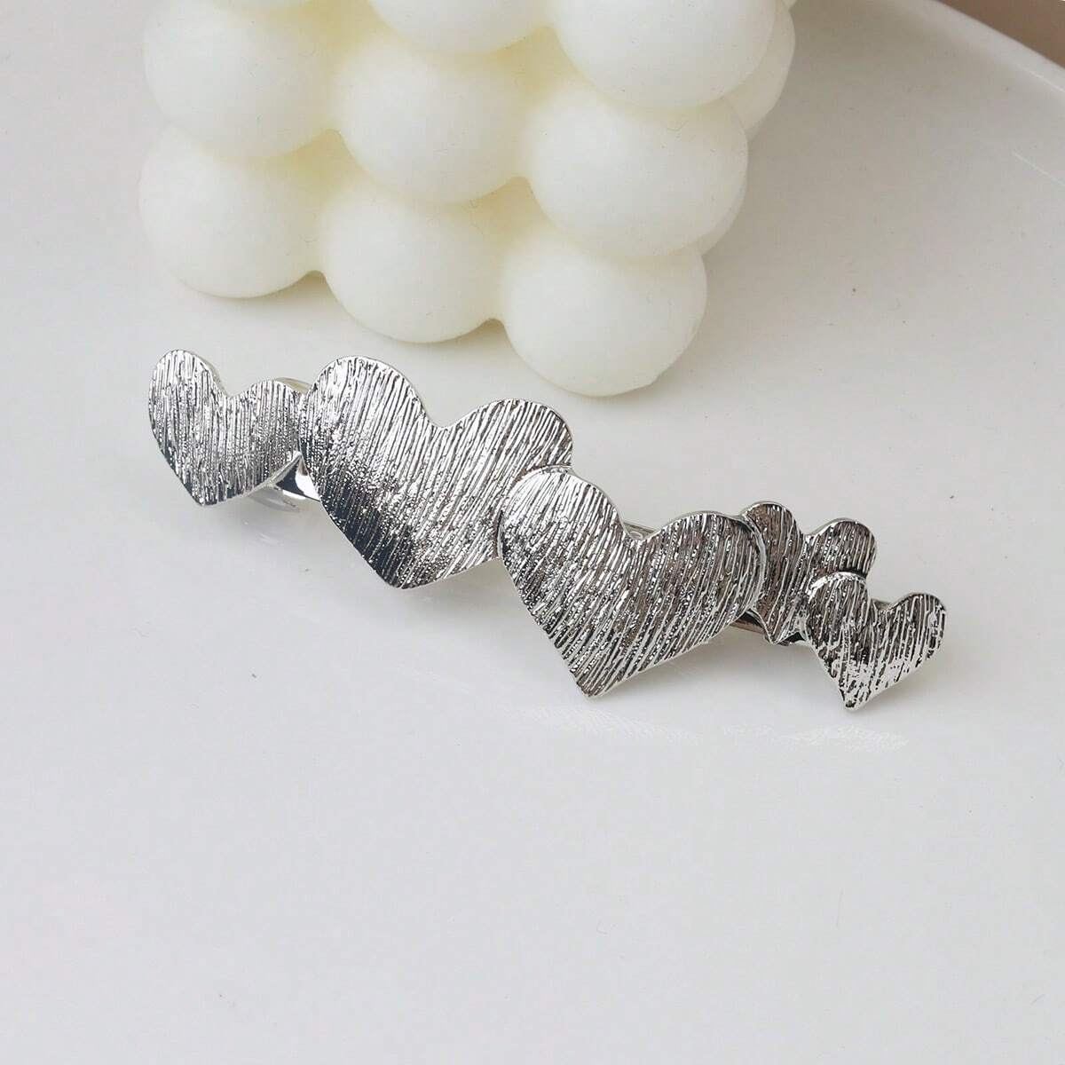 Sølv Patentspænde med Hjerte Design 