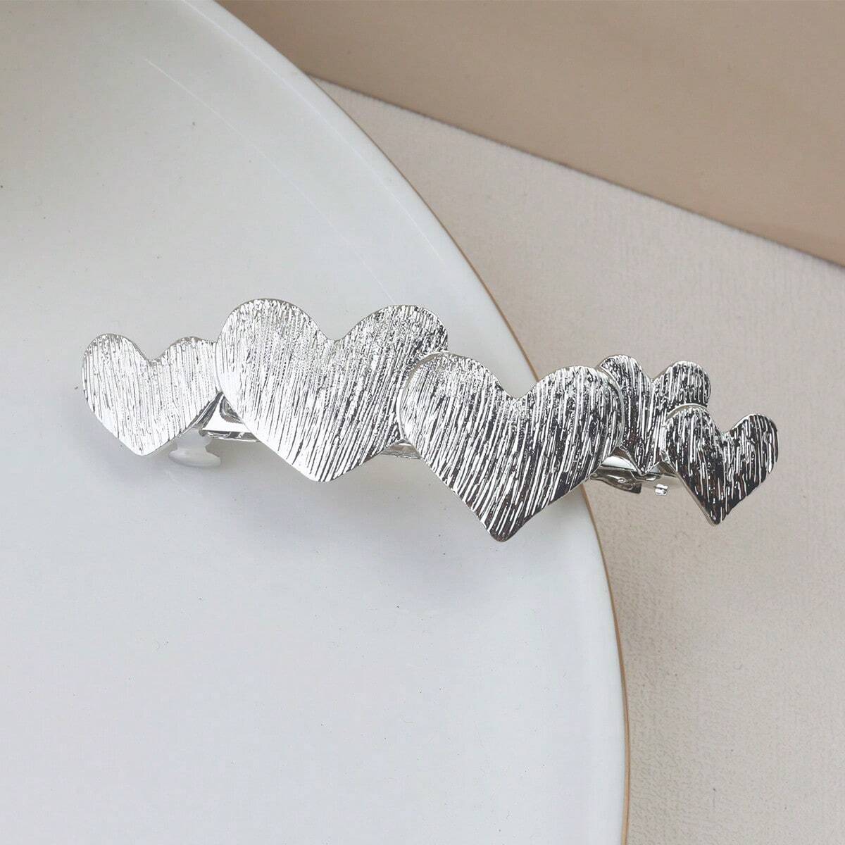 Sølv Patentspænde med Hjerte Design 