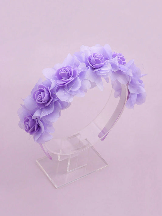 Lilla Hårbøjle med Blomster