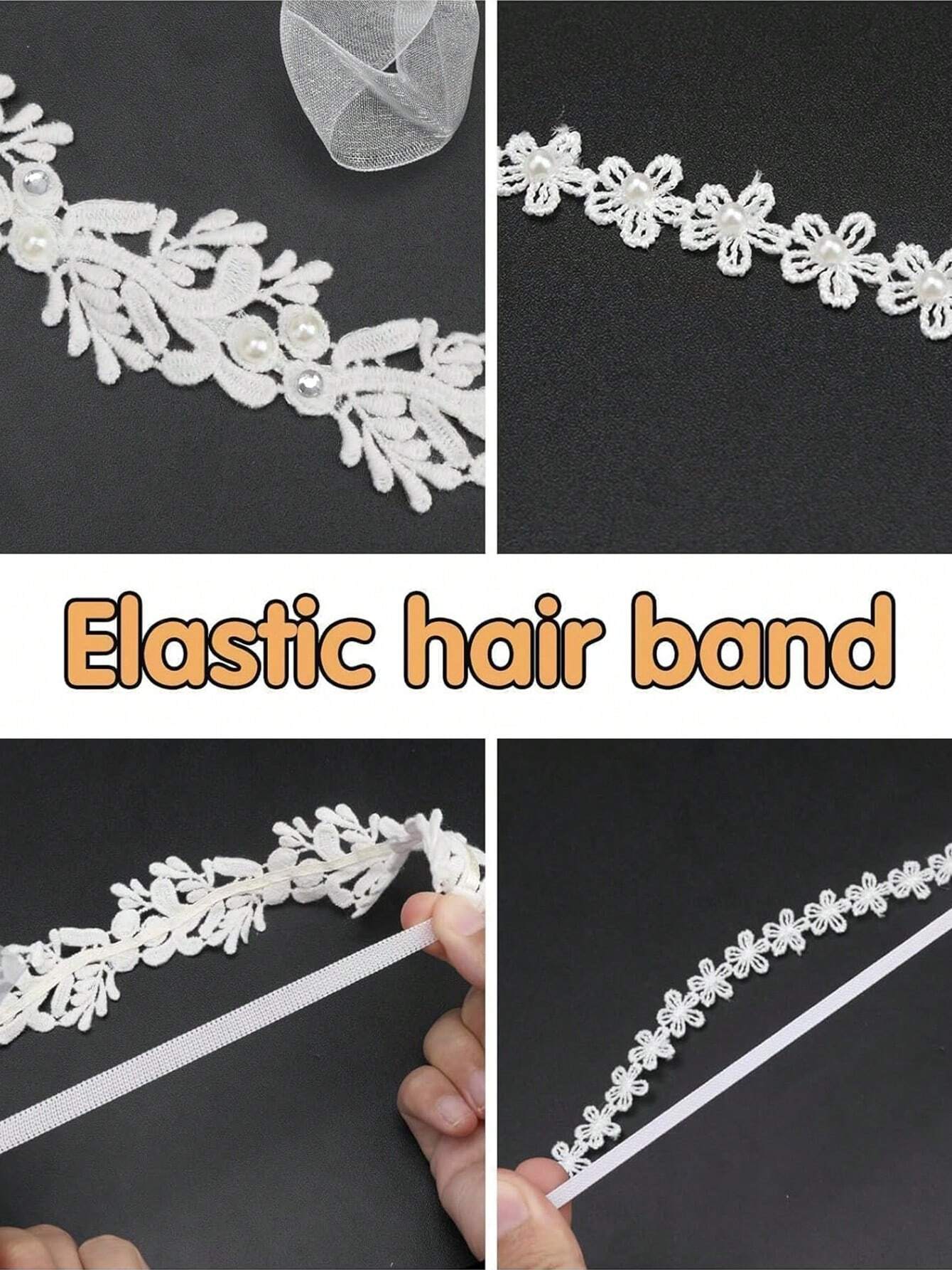 2 Baby Hårbånd med Hvide Blonder