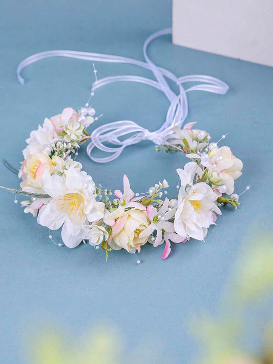Romantisk Blomsterkrans i Lyse Farver