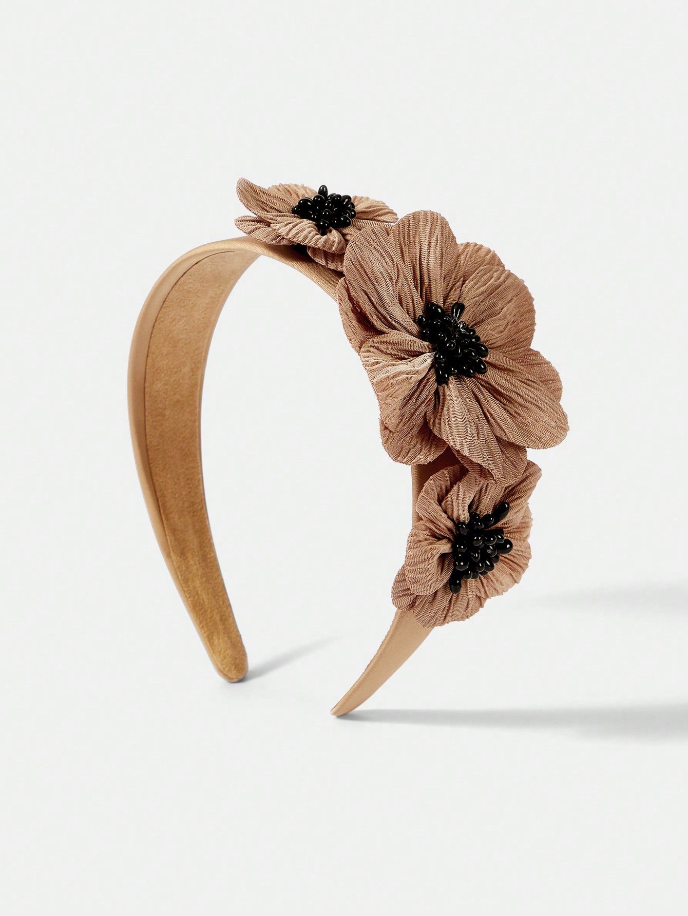 Brun Hårbøjle med Blomster