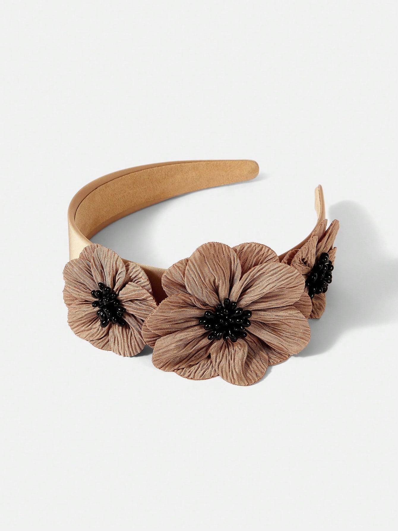 Brun Hårbøjle med Blomster