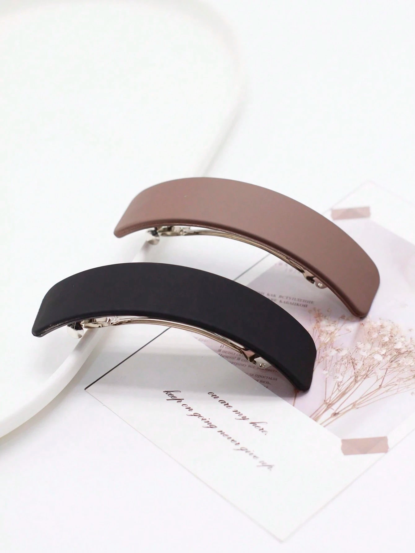 2 Patent Hårspænder i Sort & Brun