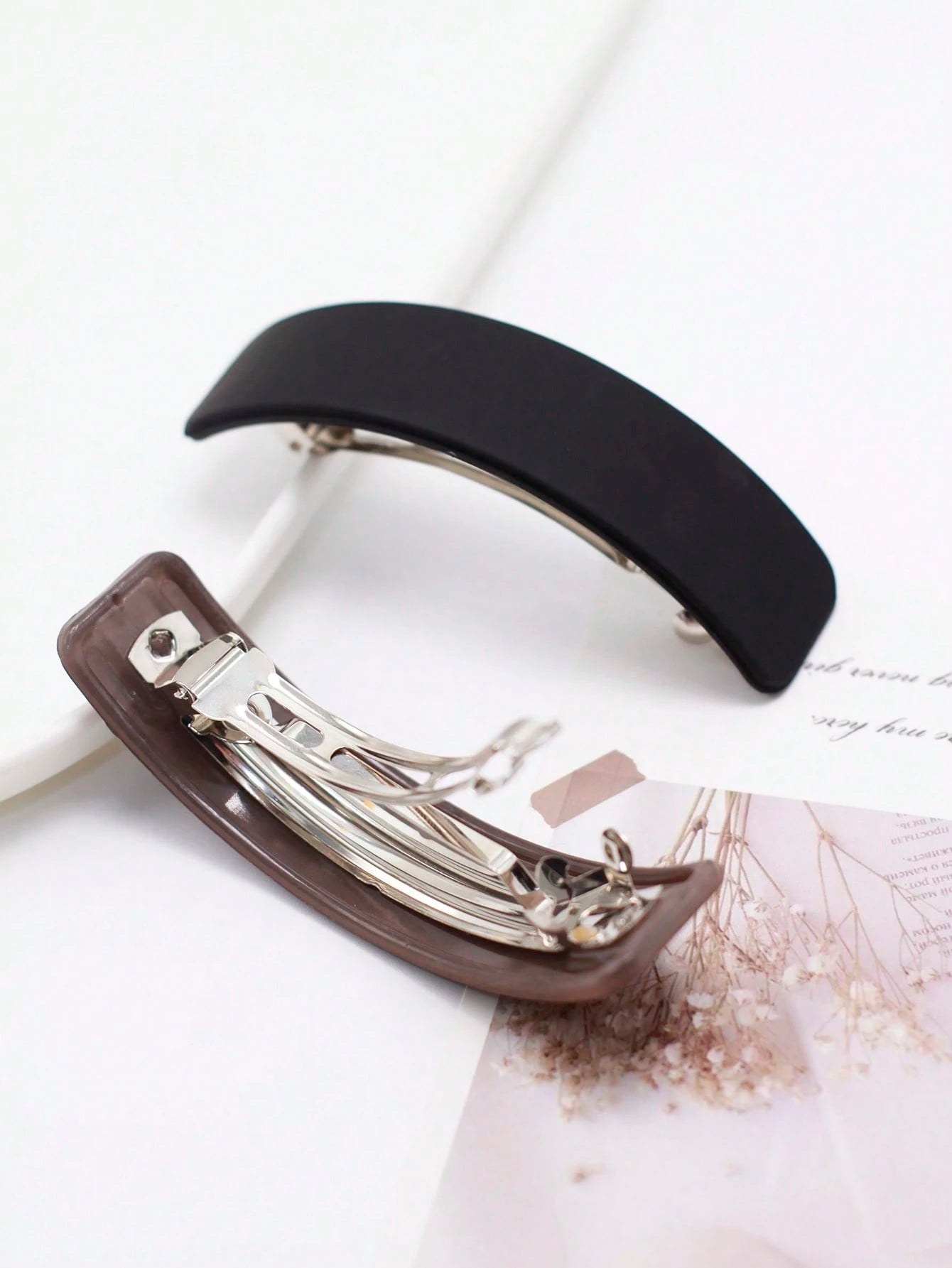 2 Patent Hårspænder i Sort & Brun