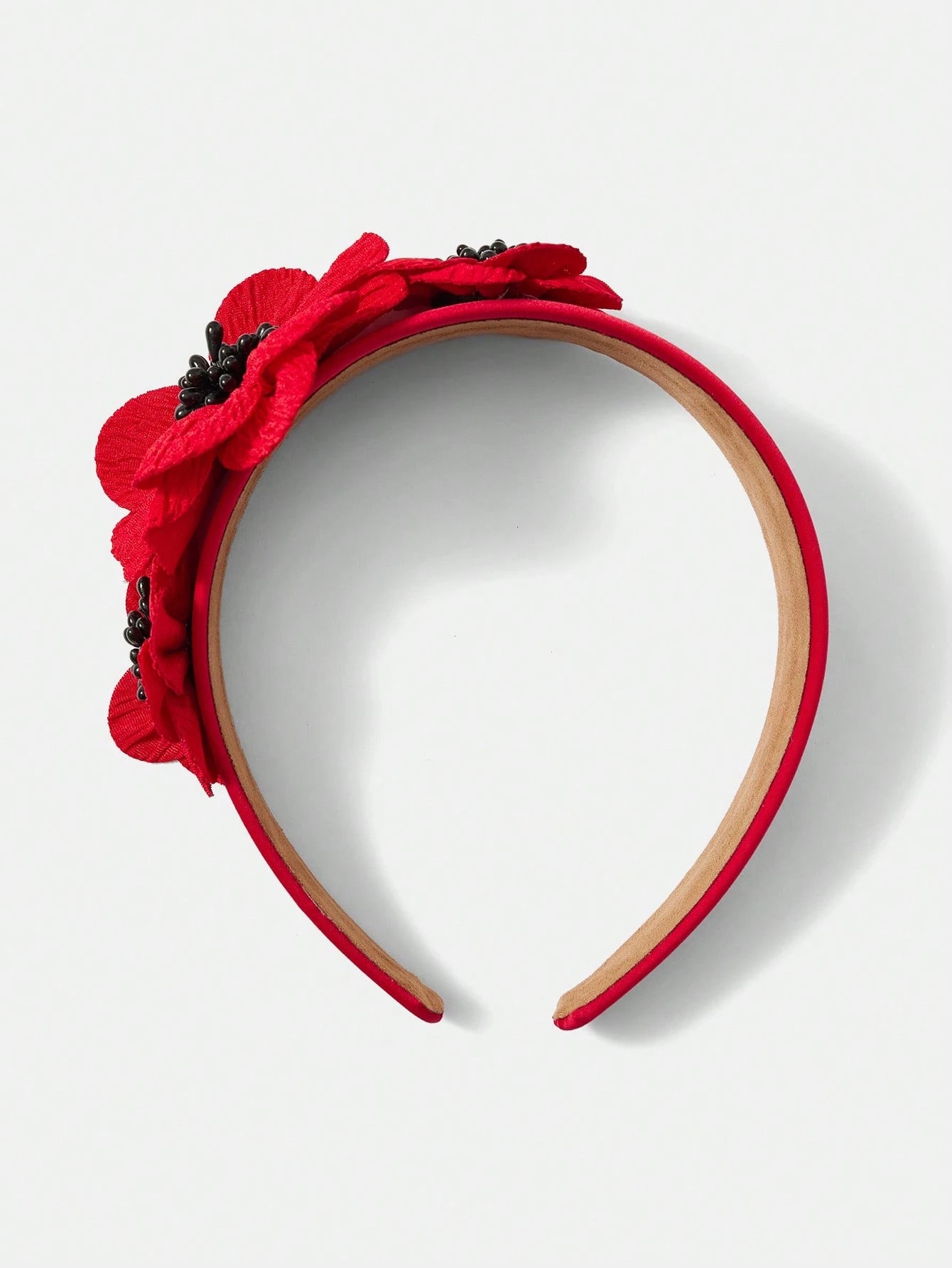 Rød Hårbøjle med Blomster