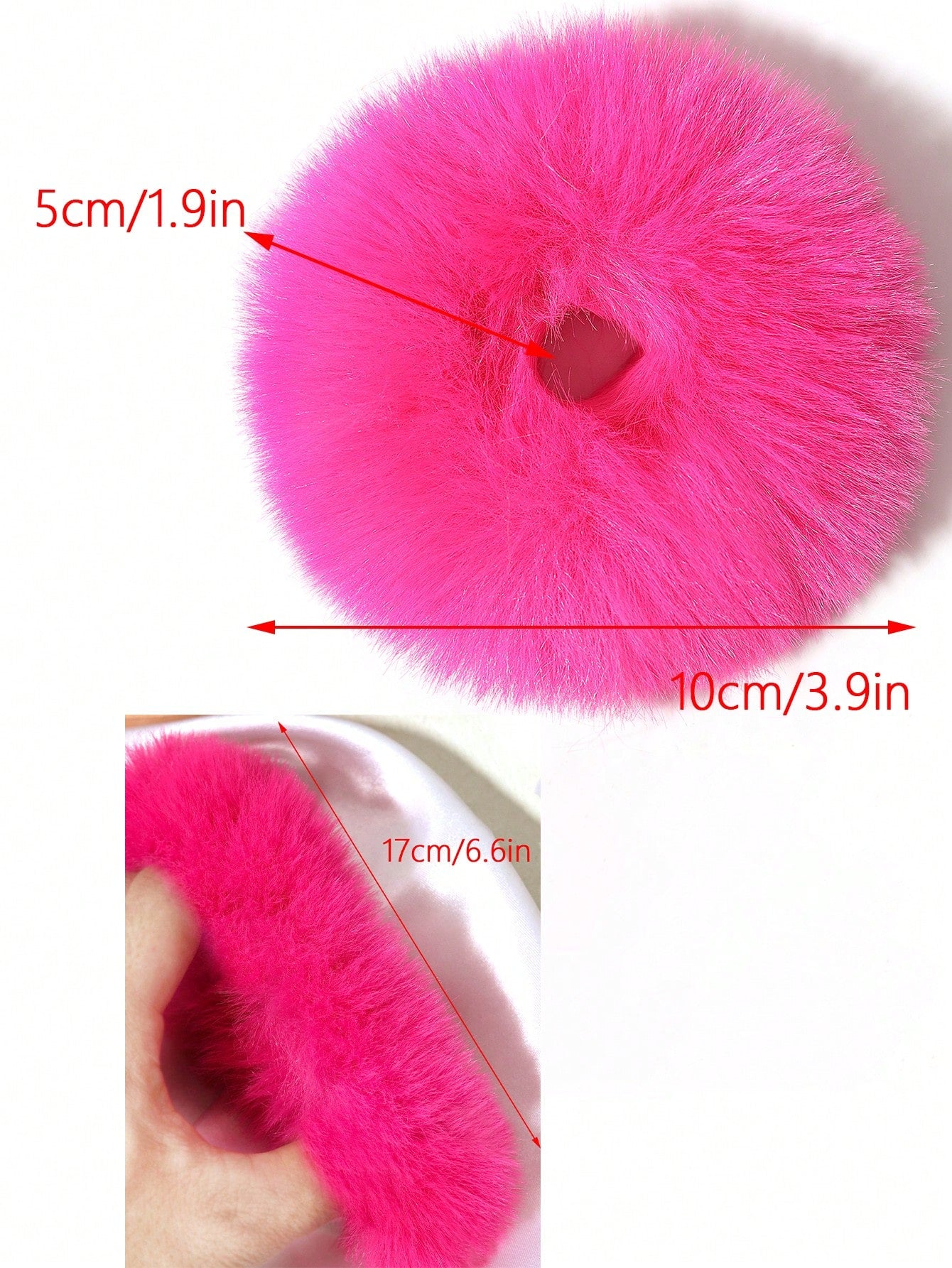 Sæt - 2 stk Scrunchies i Blødt Plys - i Pink