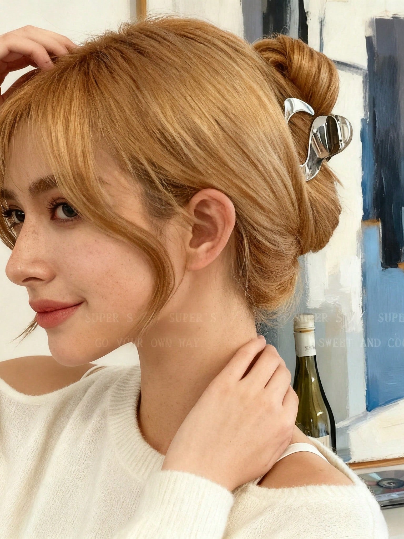 Sølv Hårklemme i Asymmetrisk Design 