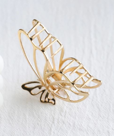 Rosa Guld Sommerfugle Hårklemme