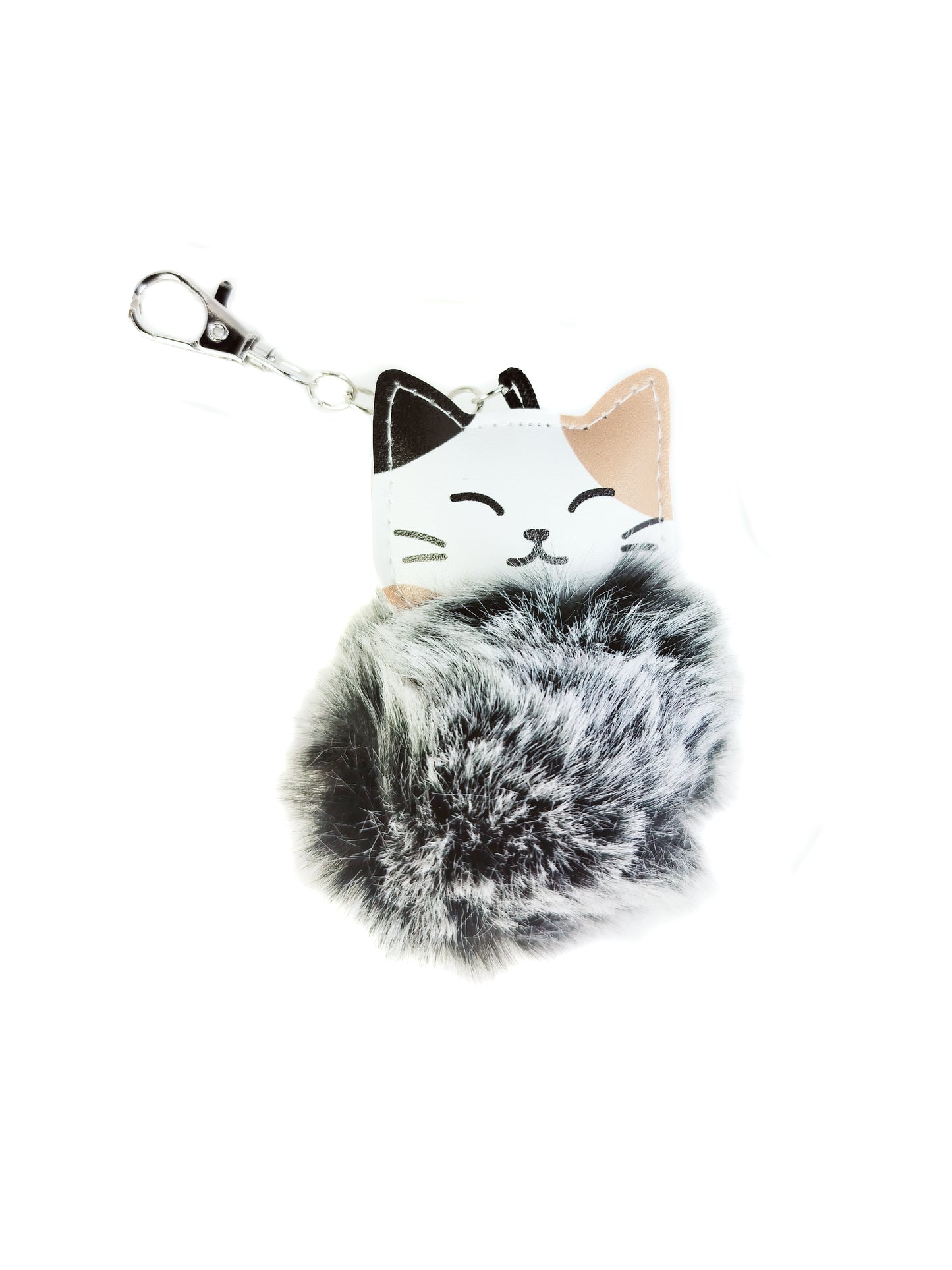 Nøglering med Grå Kat & Pom Pom