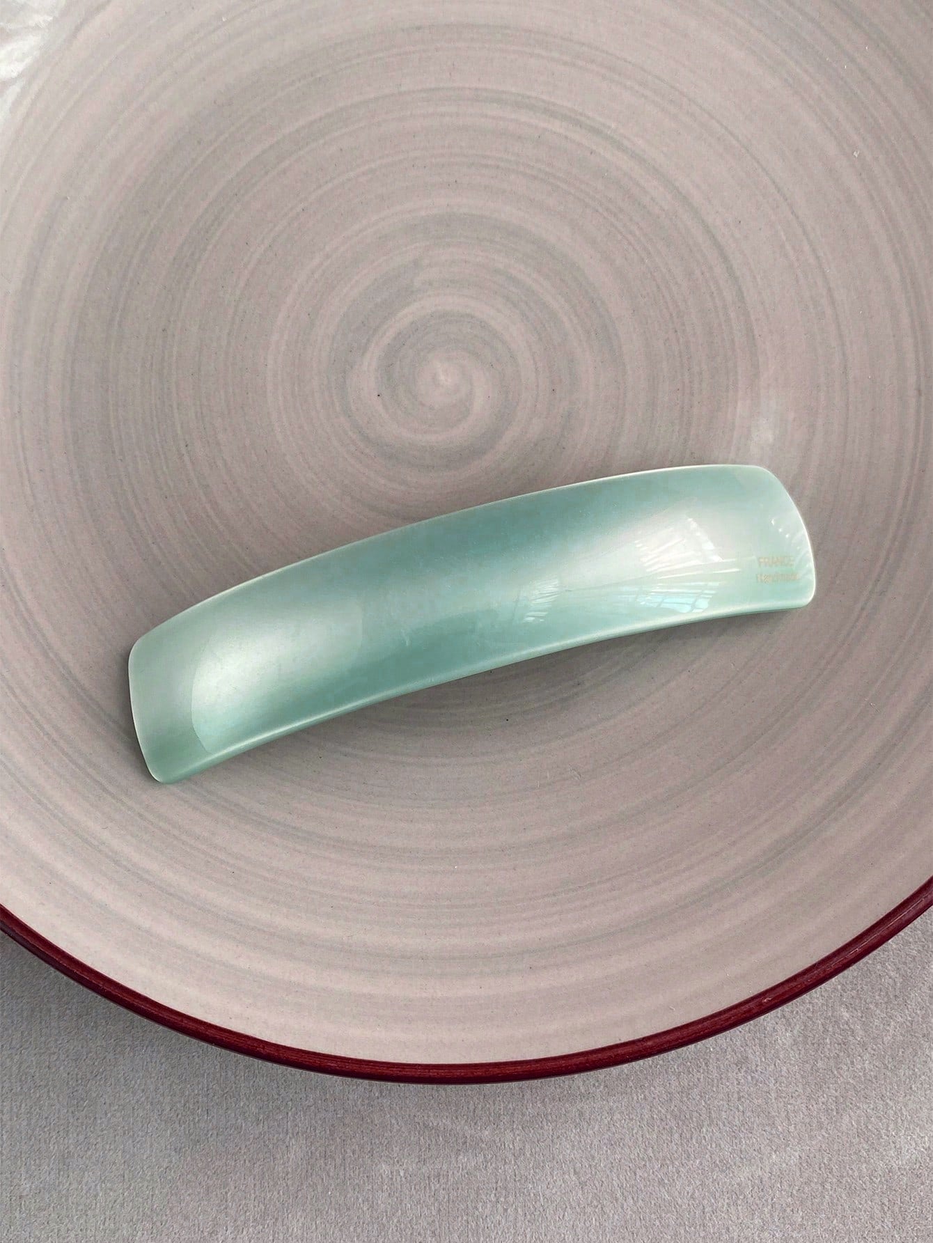 Curved French Patent Hair Clip - in Light Blue