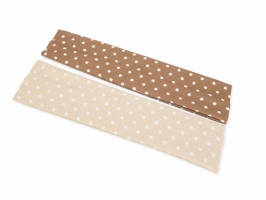 2 Hårbånd - i Beige og Khaki med prikker