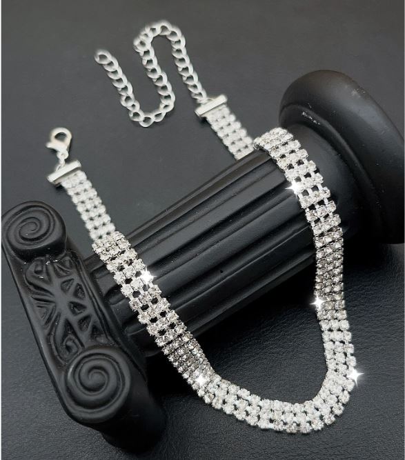 Choker Halskæde med Krystalperler