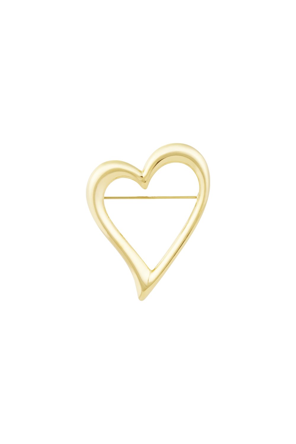 Forgyldt Hjerte Broche