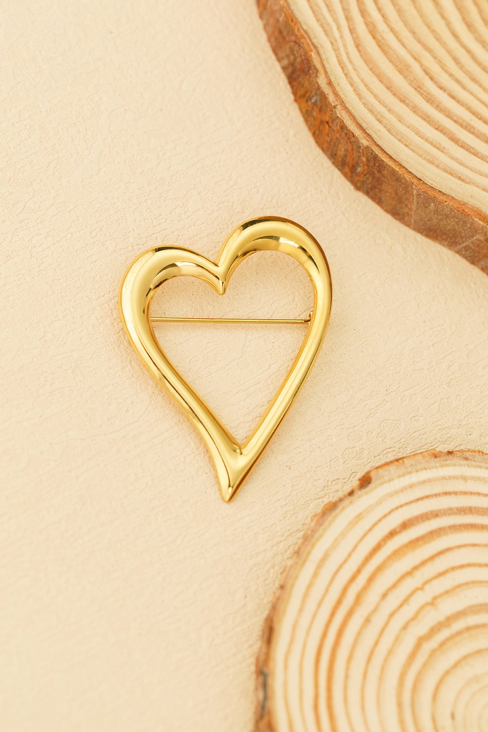 Forgyldt Hjerte Broche