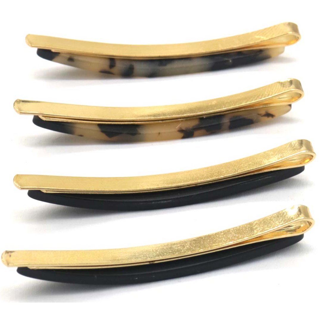 4 Hårklemmer  i Sort & Brune Farver 