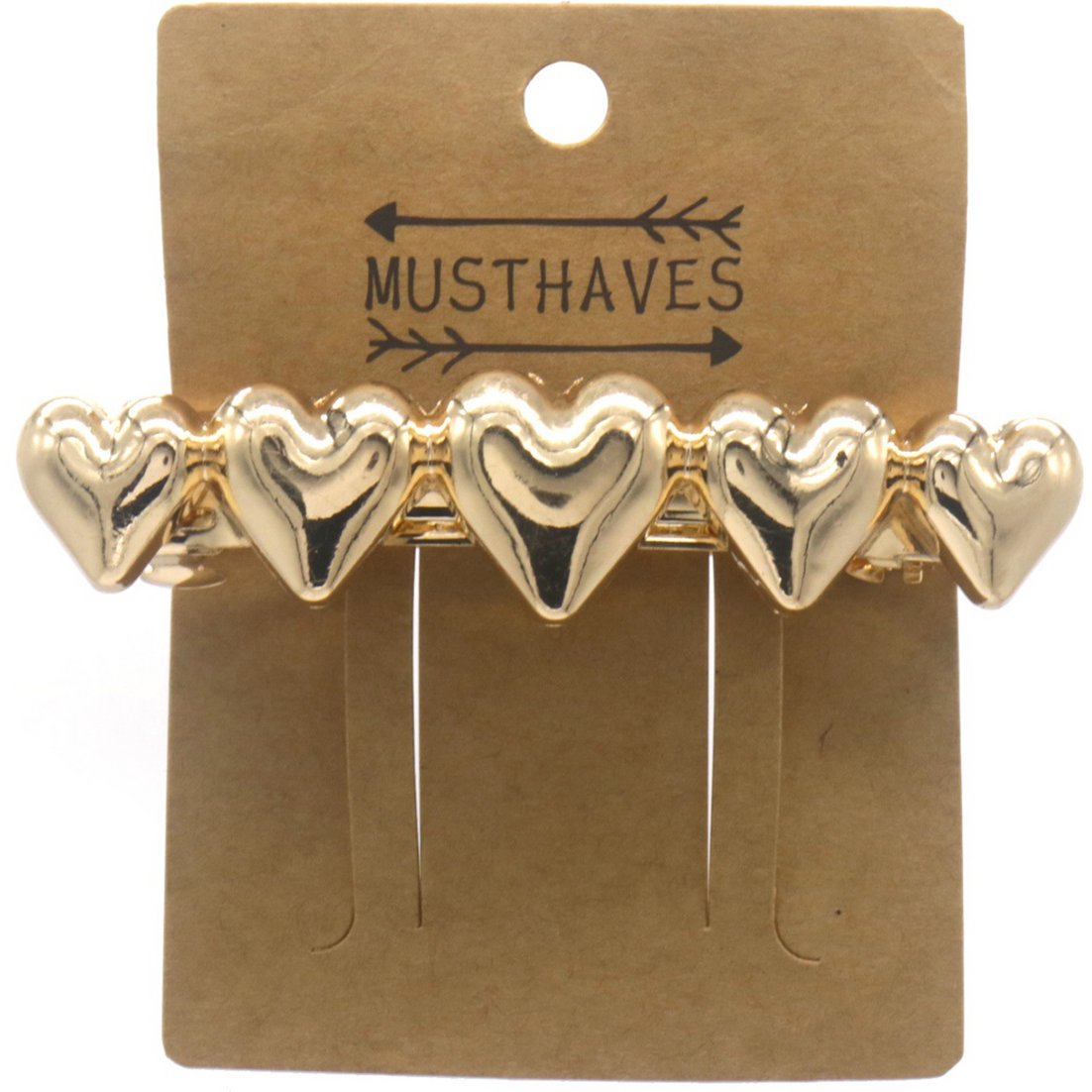 Hårspænde med Hjerter - i Guld