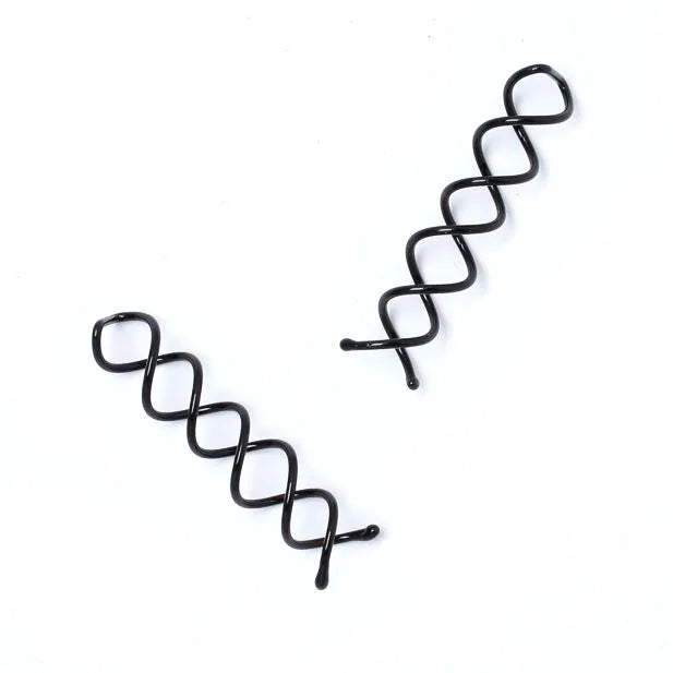 Spiral Hårnåle - i Sort Farve - 6 cm 